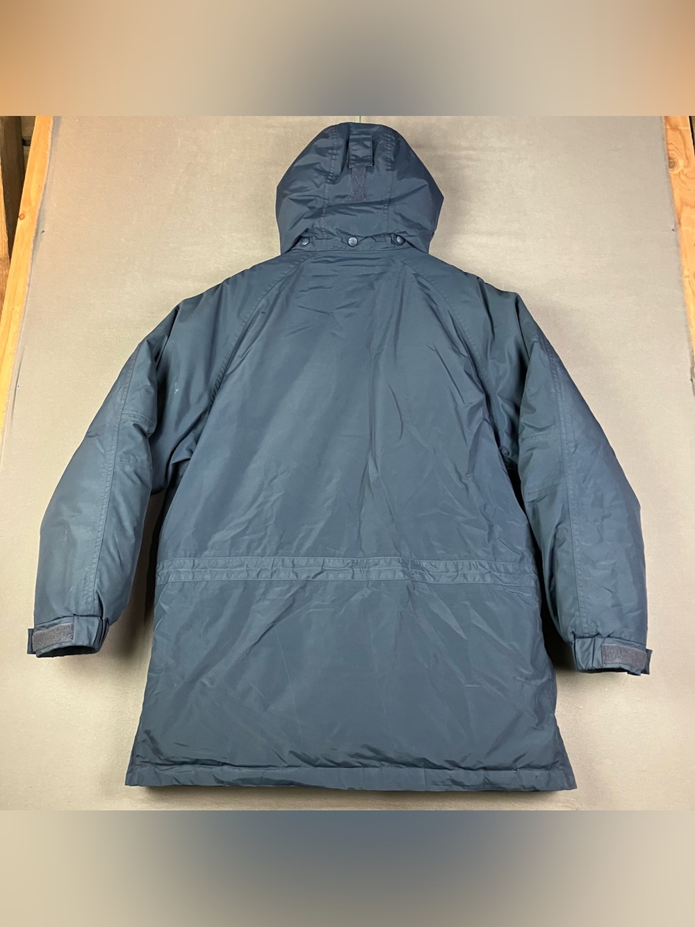 LL Bean Maine Wardens Parka Goose Down Gore Tex Jacket Men Small Blue Zip Button - Picture 2 of 16